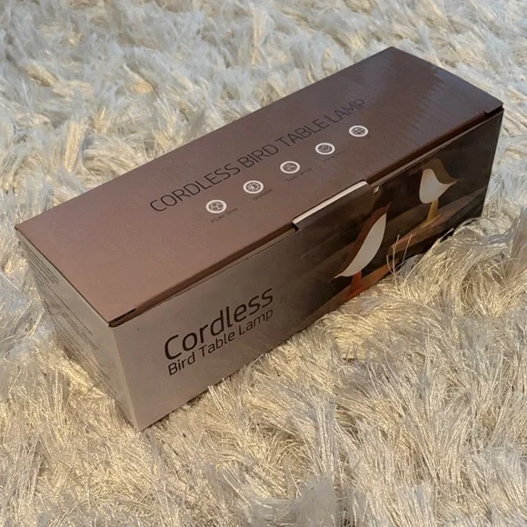 Make offer! Cordless Dimmable Magpie Bird Table Lamp Wooden design -NEW in box - Picture 6 of 9